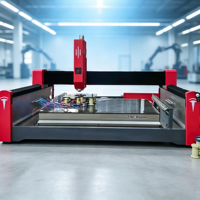 Centre d'usinage CNC pour pierre, routeur CNC pour pierre, machine de gravure et de fraisage 3D avec changeur d'outils automatique et broche à refroidissement par eau pour marbre et granit