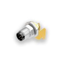 CE RoHS de alta calidad al por mayor chapado en oro de montaje en Panel de 90 grados en ángulo PCB IP68 M8 A-code macho receptáculo M8 conector de 6 pines
