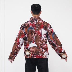 Fornitura OEM Basso MOQ Giacca da Basket in Tessuto Jacquard Arazzo Personalizzata da Uomo con <span class=keywords><strong>Zip</strong></span> Fodera in Seta <span class=keywords><strong>Cardigan</strong></span> con Cerniera - Product Image 3