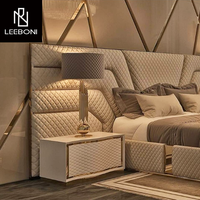 Neues Modernes Design Hochwertiges Luxus-Doppelbett aus Weichem Leder in Super-King-Size-Größe mit Bettrahmen