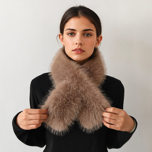 Écharpe longue <span class=keywords><strong>en</strong></span> <span class=keywords><strong>fausse</strong></span> <span class=keywords><strong>fourrure</strong></span> de renard pour femme, chaude et double face, extra épaisse, polyvalente, col <span class=keywords><strong>en</strong></span> <span class=keywords><strong>fourrure</strong></span>, cache-cou, style croisé, <span class=keywords><strong>snood</strong></span> - Product Image 2