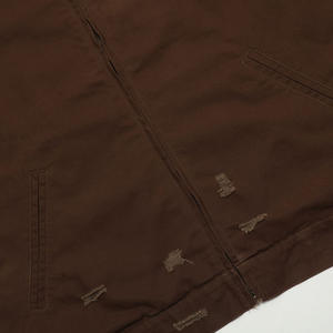 Crazy Maker, nueva chaqueta de lona personalizada para hombre, chaqueta gruesa y cómoda, decoración de Metal, chaqueta de calle antigua rota a la moda - Product Image 5