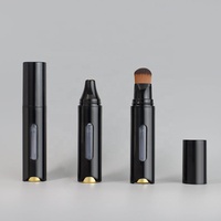 Rouleau noir de parfum en plastique, flacon airless de 15ml, de teinture pour cheveux, de parfum, de fond de teint, de correcteur, de clic, tube de stylo avec brosse