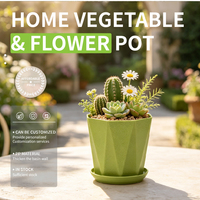 Pots à fleurs modernes en PP avec trous de drainage, design minimaliste durable, utilisation intérieure/extérieure, capacité de 1,83 L