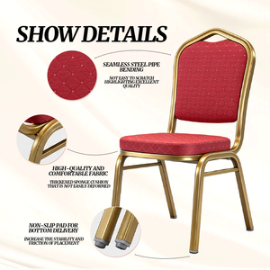 Chaises de salle à manger empilables en métal doré de luxe, vente en gros à prix abordable pour hôtels, mariages, salles de banquet, événements, fêtes et églises - Product Image 4