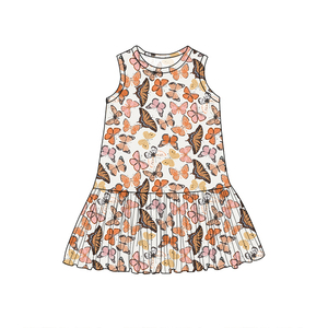 Abito Estivo Senza Maniche per Bambine, Stampa Floreale e Leopardata Personalizzata, <span class=keywords><strong>Vestito</strong></span> al Ginocchio per Ragazze Adolescenti - Product Image 2