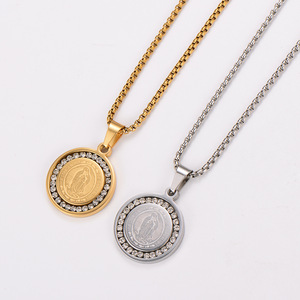 Collana con Ciondolo della Vergine di Guadalupe in Oro 18k per Donne, <span class=keywords><strong>Gioielli</strong></span> Religiosi Cristiani alla Moda - Product Image 5