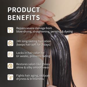 <span class=keywords><strong>Masque</strong></span> capillaire personnalisé avec logo, luxe, double huile, réparation permanente et coloration, adoucissant, brillance, soin profond, réparation totale - Product Image 4