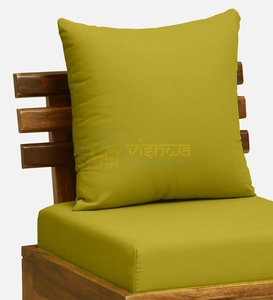 Fauteuil lounge en bois de Sheesham avec dossier à lattes, assise rembourrée, structure solide, grain naturel, mobilier d'appoint rustique et moderne - Product Image 3
