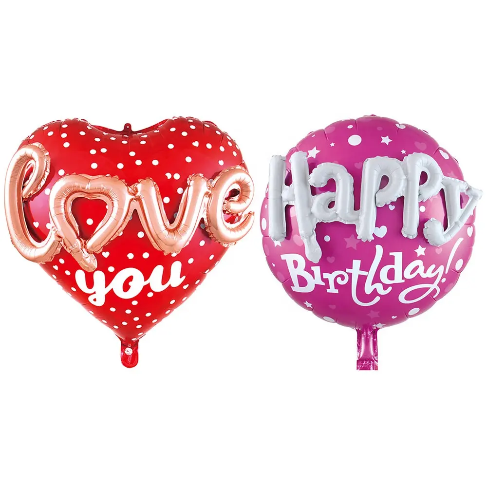 22inch Assemble Love Amor Happy Birthday Valentines Day Foil Balloons Globos For Wedding Party Decorations