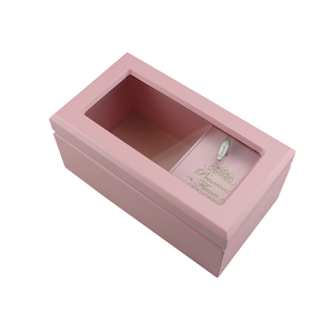 Caja de música personalizada de flores de Navidad con pantalla de acrílico color rosa de bajo pedido regalos de madera para mujeres - Product Image 5