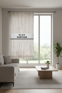 Tenda in Fibra di Bambù e Acrilico DS-014, Pannello Fisso Traslucido con Pieghe a Matita, Stile Moderno per Soggiorno - Product Image 2