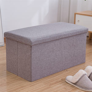 Tabouret en tissu au Design Unique, pouf carré doux, pouf Ottoman - Product Image 5