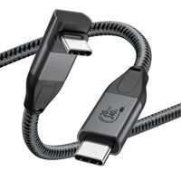 Kabel SYONG Tipe C 8K60Hz 90 Derajat USB4.0, Transfer Data 40Gbps, Pengiriman Daya 240w, Jalinan Nilon untuk MacBook, iPhone
