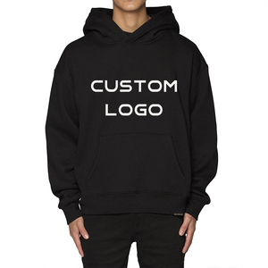 Yüksek kalite 500 GSM pamuk kalın boş düz ağır boy Hoodies hiçbir dize Unisex özel Logo artı boyutu erkek Hoodies - Product Image 1