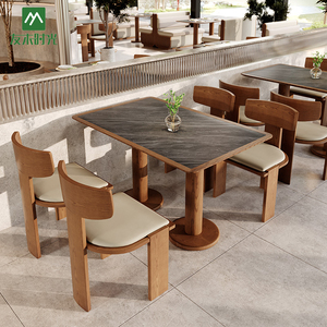 Chaises de <span class=keywords><strong>café</strong></span> sur mesure, table basse, design moderne commercial, mobilier de restaurant, tables et chaises de restaurant en bois massif - Product Image 4