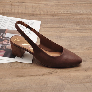 <span class=keywords><strong>Sandali</strong></span> da donna con <span class=keywords><strong>tacco</strong></span> <span class=keywords><strong>basso</strong></span> Slingback alla moda décolleté comode scarpe da ufficio antiscivolo da donna <span class=keywords><strong>sandali</strong></span> con pompa - Product Image 2