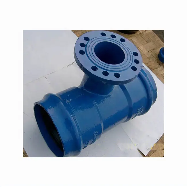 Topsun flange tee ductile iron flanged pipe equal tee fitting reducing tee