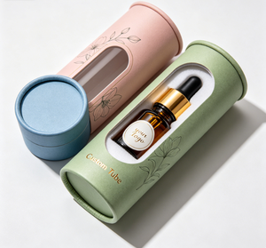 Luxury White Cardboard Paper Tube, Round Cylinder Gift Box for Perfume & Face Cream, Custom Gold <b>Foil</b> Logo Available - Product Image 4