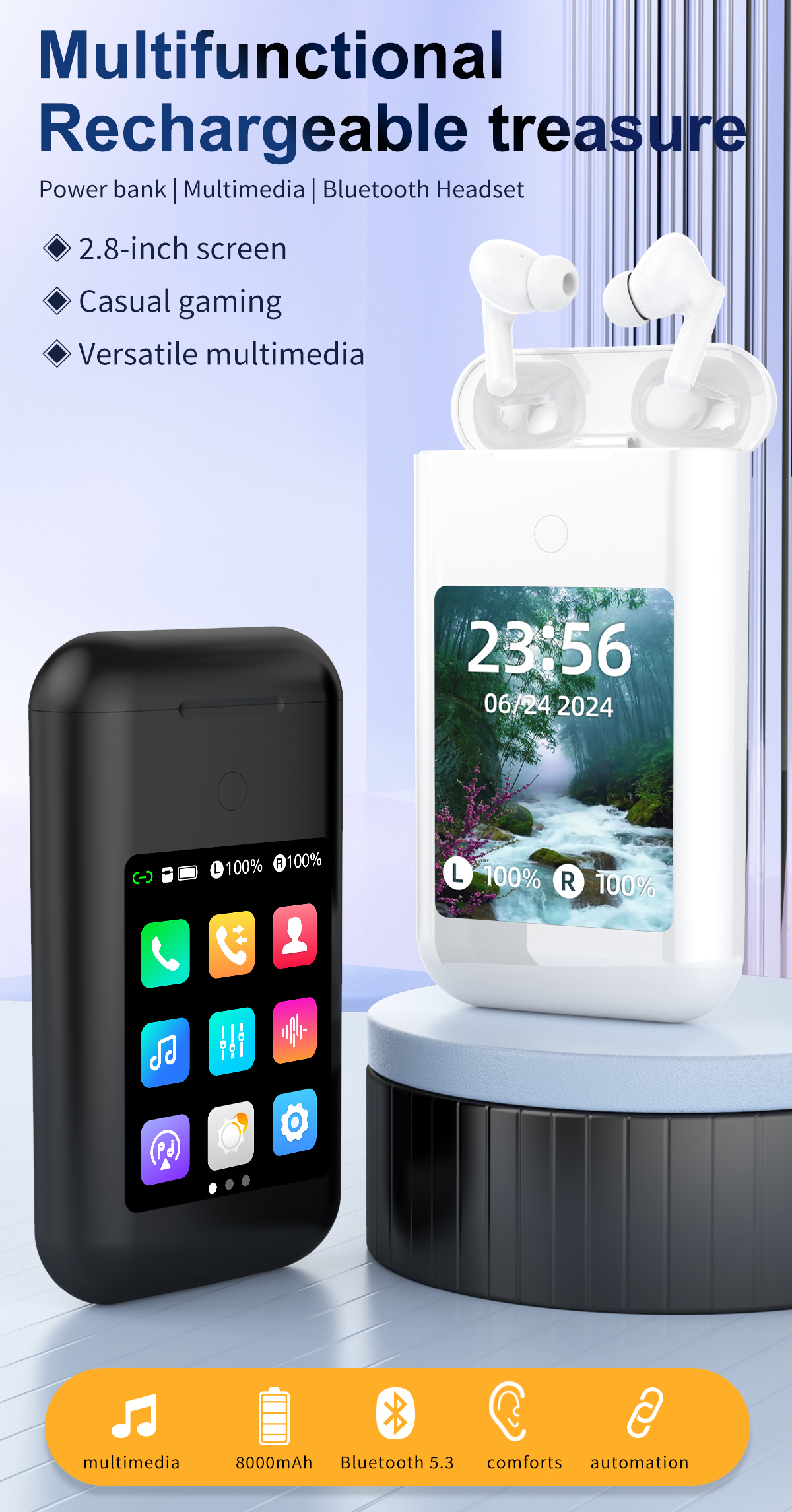 スマホアクセサリー Wireless Bluetooth with power bank 71fkq3+mdVL.jpg