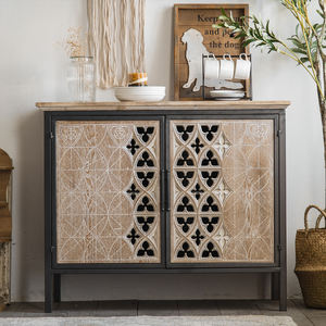 Armoires <span class=keywords><strong>d</strong></span>écoratives et <span class=keywords><strong>ancien</strong></span> buffet en bois massif de style rétro américain avec finition antique pour salons, boutiques de desserts et vestiaires - Product Image 1