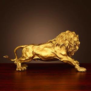 יציקת בעלי מתכת, פסל אריה פליז לקישוט משרדי ורכב, פסל אריה בגודל גדול לדלתות - Product Image 4