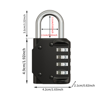 Cadenas à combinaison à 4 chiffres en alliage de zinc, serrure de sécurité à mot de passe, antivol robuste pour casier, armoire, portail