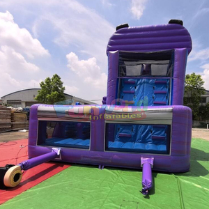 Structure gonflable d'extérieur pour enfants sur le thème Level Up, avec toboggan et parcours d'obstacles, à vendre. - Product Image 4