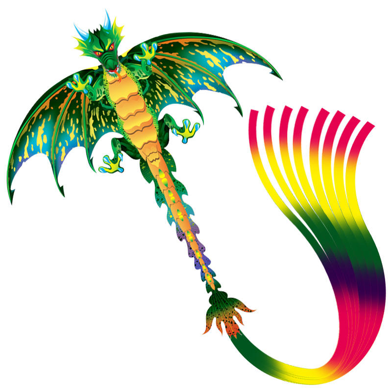 Cerf-volant ptérodactyle vert de 1,5 m