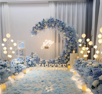 Nouveauté : Support de fleurs artificielles en forme d'arche de lune, toile de fond de mariage, support floral en forme de croissant, accessoires de décoration pour demande en mariage, fête