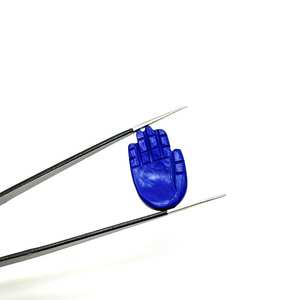 25mm Lapislázuli Hamsa forma tallada piedra preciosa de Palma natural con poder curativo de Hamsa - Product Image 1