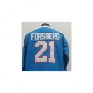 Quebec Peter Forsberg mavi en kaliteli dikişli ulusal hokey forması - Product Image 1