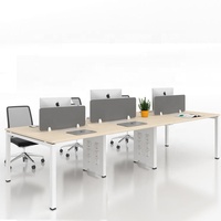 Meubles de bureau en gros 6 personnes type linéaire cadre de table en métal bureau poste de travail pieds de bureau en métal