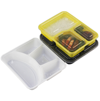 Boîte Bento Portable Jetable à 3 Compartiments pour Nouilles, Aliments pour Animaux, Repas d'Avion et Stockage Alimentaire