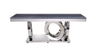 2024 Tabouret en velours gris pour coiffeuse table grise et chaises ensemble table à manger en marbre
