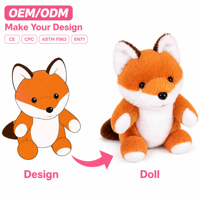 Marionnette de doigt en peluche Kawaii personnalisée, renard de jeu de rôle, pour l'éducation précoce, animal de dessin animé