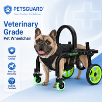 Verstellbarer Aluminium-Hunderollstuhl mit Leuchtenden Schwenkrädern und Gelenkstütze für Kleine, Mittlere und Große Hunde S-XL
