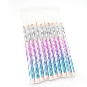 ชุดแปรงแต่งเล็บ 5 ชิ้น ขนาด 15 ซม. ด้ามโลหะไล่เฉดสี สำหรับวาดลายดอกไม้ ขนแปรงไนลอน พร้อมโลโก้สั่งทำ บรรจุในถุง PVC สำหรับร้านทำเล็บ - Product Image 3