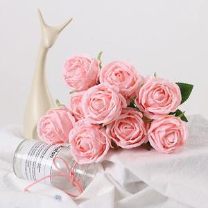 Rose artificielle mini buissons de fleurs tenture murale fleurs rouges décor artificiel fleurs artificielles en silicone - Product Image 6