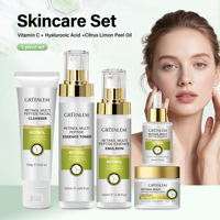 GREENLEM Sérum Visage Revitalisant et Hydratant au Rétinol, Acide Glycolique, Vitamine C et Peptides Raffermissants pour Femmes