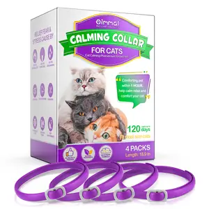 OIMMAL 4 Pack High Quality Pheromone Cat Calming Collars Anti Anxiety Reduce Adjustable Pet Pheromone Calming Collars For Cats