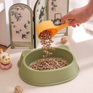 Chong Ke Bol pour animaux de compagnie en forme d'ours, plat de nourriture individuel en plastique pour chats et chiens, bleu clair, rose, vert - Product Image 4