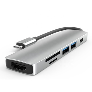 <strong>Online</strong> Hot USB Type-c <strong>Hub</strong> Adapter 6 in 1 USB C to HDTV Adapter USB 3.0 <strong>Hub</strong> - Product Image 1