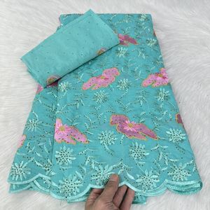 <span class=keywords><strong>Tissu</strong></span> en dentelle <span class=keywords><strong>suisse</strong></span> brodé voile Sénégal 2024, 5 yards, motifs assortis pour robes féminines - Product Image 1