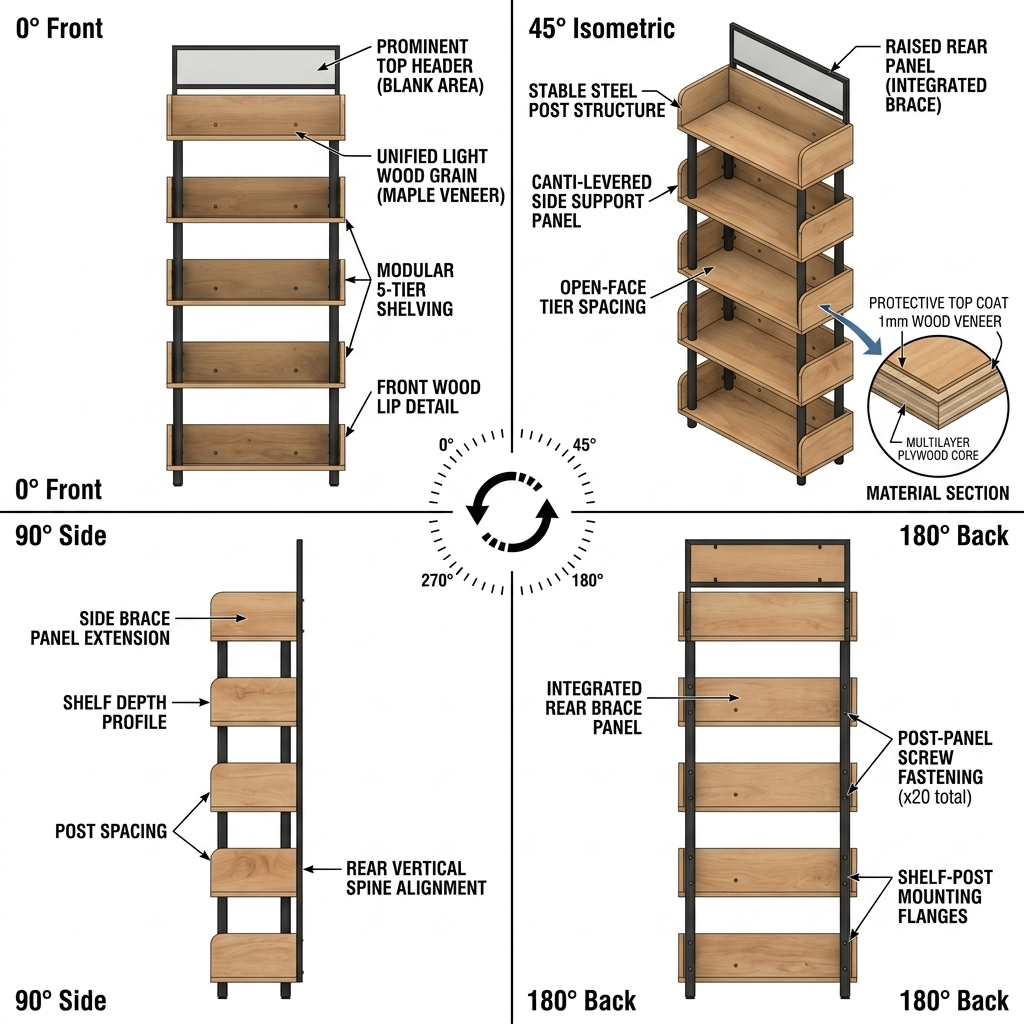 Customized Wood Display Stand Floor Shop Display Racks Store Wood Retail Display for Brand Marketing for Soap &Wine Rack — view 3