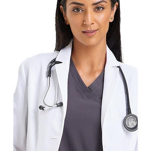 Blouse de laboratoire d'hôpital à manches courtes pour femmes, design hybride léger, blouse blanche pour médecins, infirmières, uniformes hospitaliers imprimés - Product Image 6