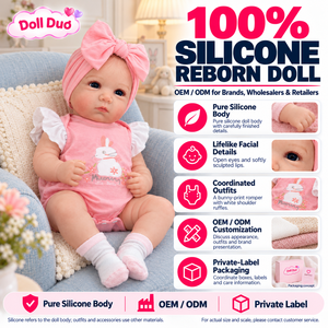 Muñeca Reborn de Silicona de Cuerpo Completo de 18 Pulgadas, Personalizada, con Estampado de Conejito Rosa y Blanco, Ropa de Bebé, Juguete Suave Unisex para Navidad - Product Image 1