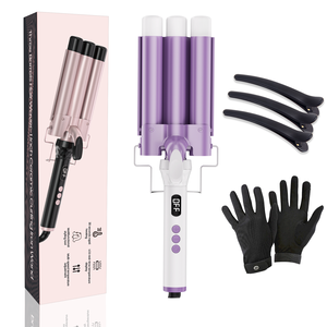 Vente chaude Portable Triple <span class=keywords><strong>fer</strong></span> automatique bigoudi amélioré LCD <span class=keywords><strong>fer</strong></span> à friser électrique pour <span class=keywords><strong>cheveux</strong></span> ondulés pour la maison ou l'hôtel - Product Image 1