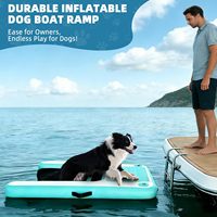 Rampe aquatique gonflable pour chien, pont flottant, 200 LBS, échelle antidérapante pour animaux de compagnie, rampe d'entrée sécurisée pour chien nageur avec escalier stable pour chien