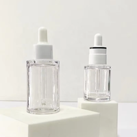 Autocollant personnalisé vide sérum 30ml 50ml 80ml flacons compte-gouttes d'huile PETG de toner en plastique plat coréen à paroi épaisse